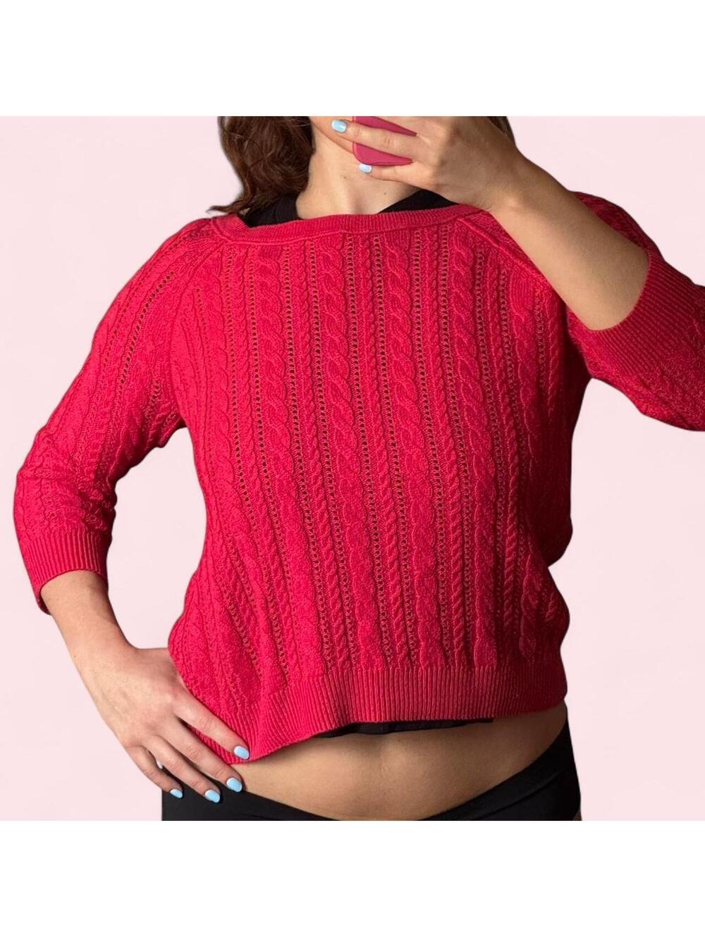 American Eagle outfitters cable knit 3/4 length sleeve sweater